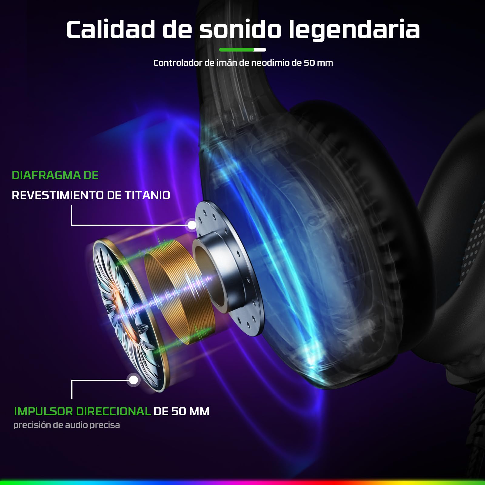 Fachixy FC100 Cascos Gaming para PS4, PS5, PC, Xbox One, Switch, Auriculares Gaming Cancelación de Ruido, Cascos con Microfono Estéreo Sonido, Cascos para PS4 con 3.5mm Jack con Luz RGB (Negro)