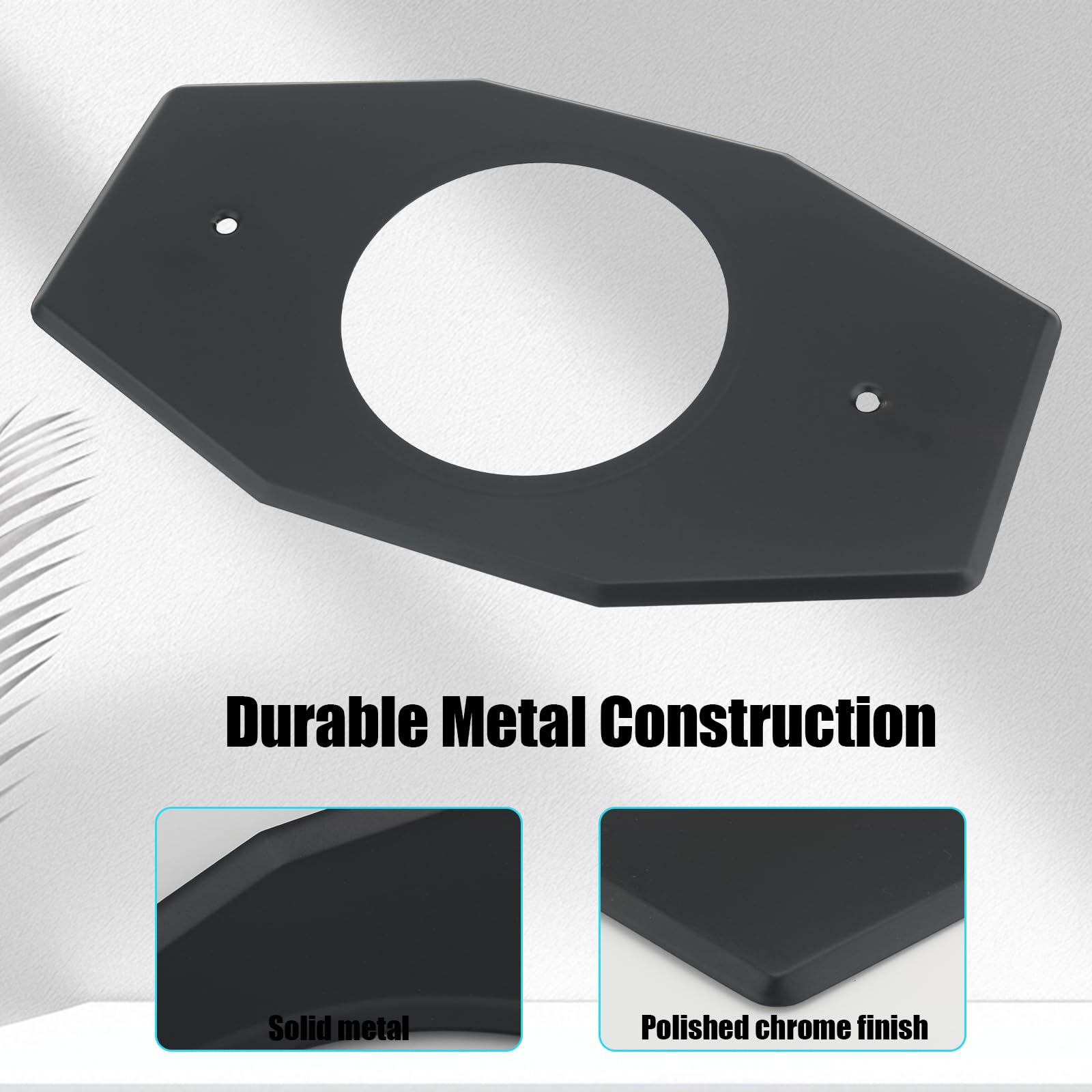Shower Valve Remodel Cover Plate, A502-26 Single Hole Conversion Plate Compatible with Moen & Delta Trim, Bathroom Wall Repair Escutcheon, Black - 4