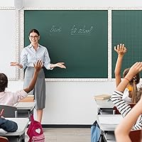 Vista 44 de Zonon 65 Feet Bulletin Board Borders Black and White Polka Dots Striped Grid Borders Decorative Straight Scalloped Wavy Rolled Trim Classroom Back