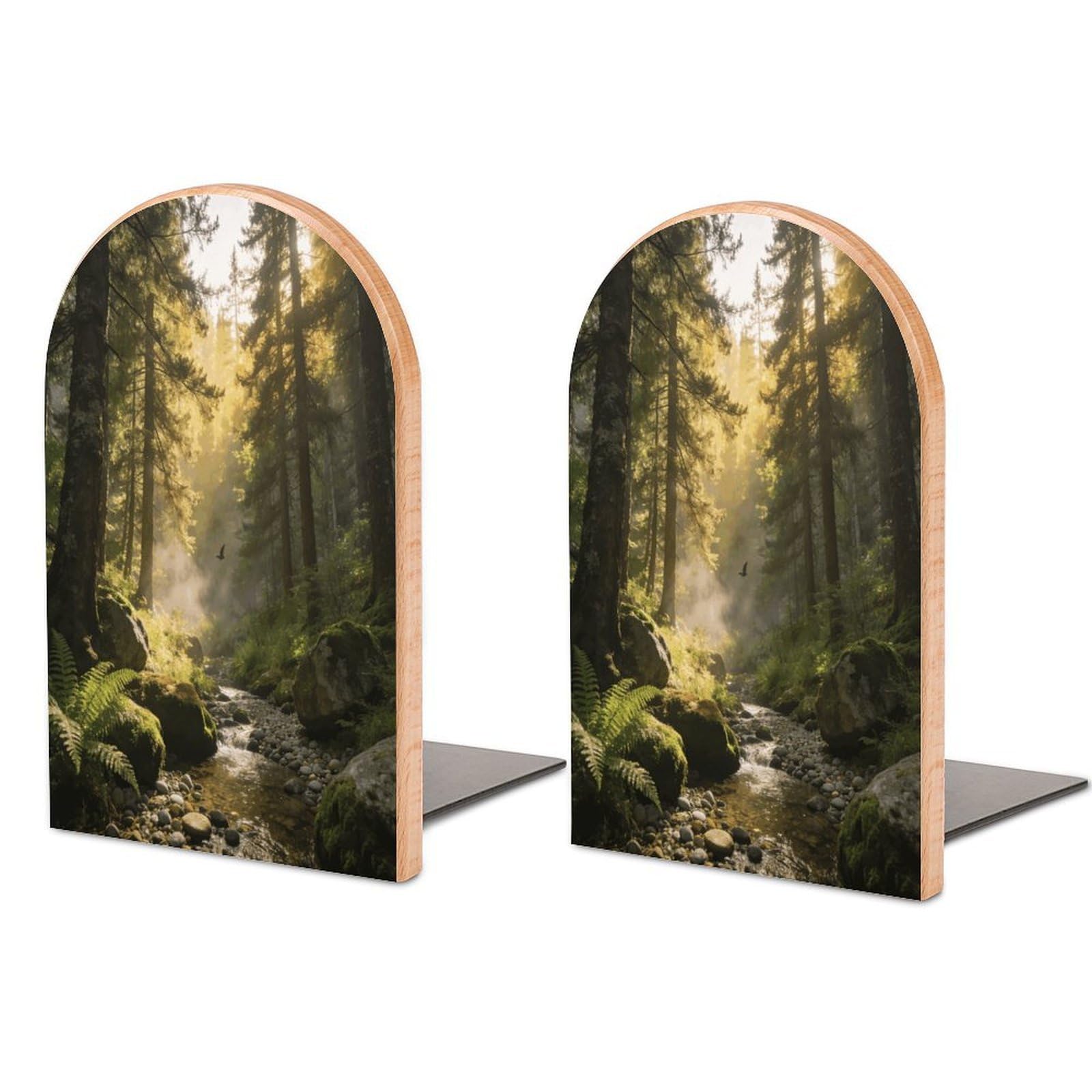 Morning Lin's Melody Book End for Shelves Book Shelf Holder Home Decorative Non Skid Book Stoppers Universal Economy Bookend Wood Handmade Heavy Duty Bookend for Home Office 1 Pair