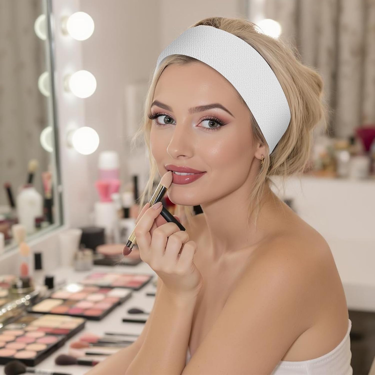 200 Pieces Disposable Headbands for Spa, Non-woven Fabric Spa Headband Stretch Disposable Skincare Facials Headbands Facial for Women Makeup Esthetician Supplies - Image 5