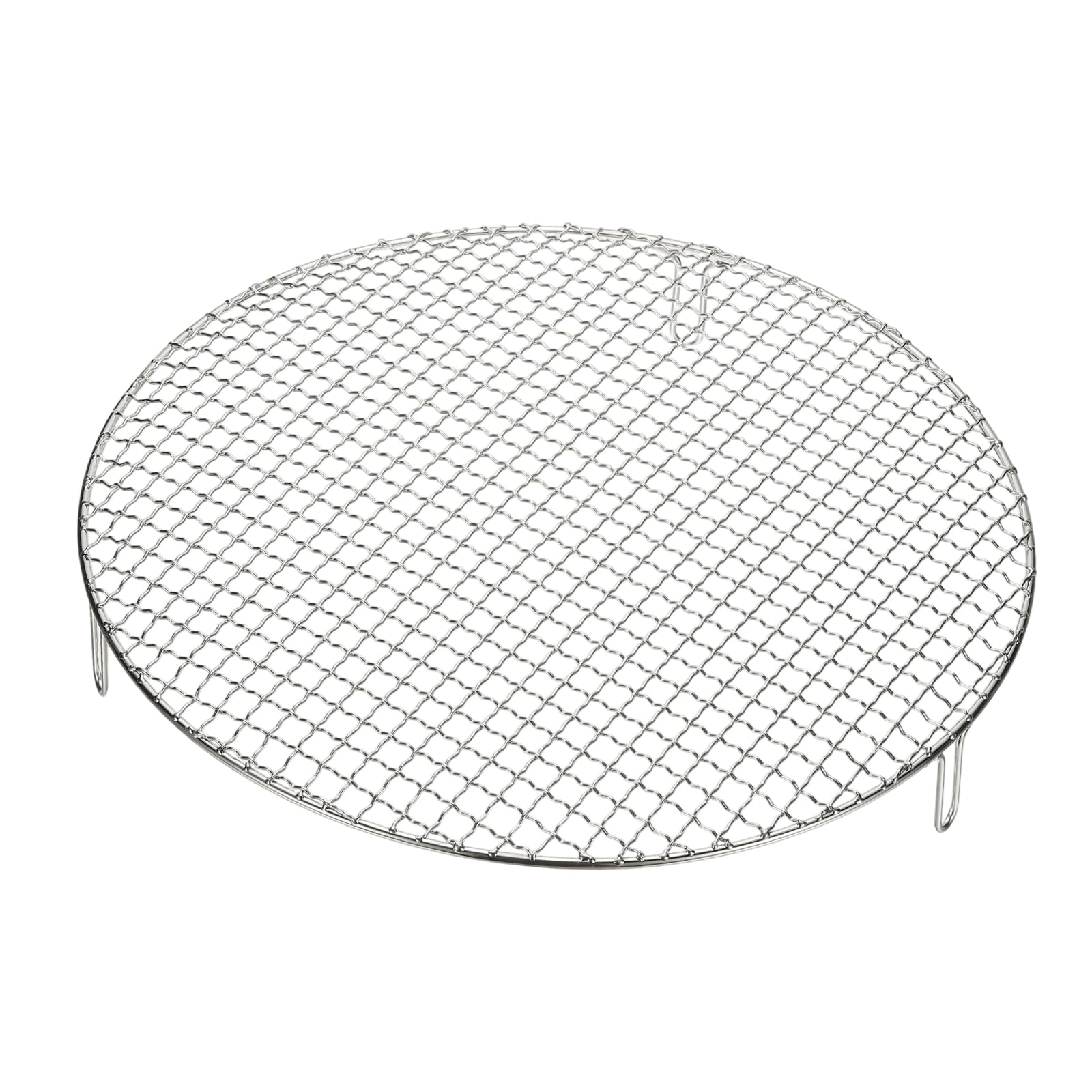 sourcing map Grille de cuisson ronde de 38,1 cm, grille de mise en conserve en acier inoxydable avec pieds, grille de barbecue en maille pour la cuisson, le refroidissement des ustensiles de cuisine à