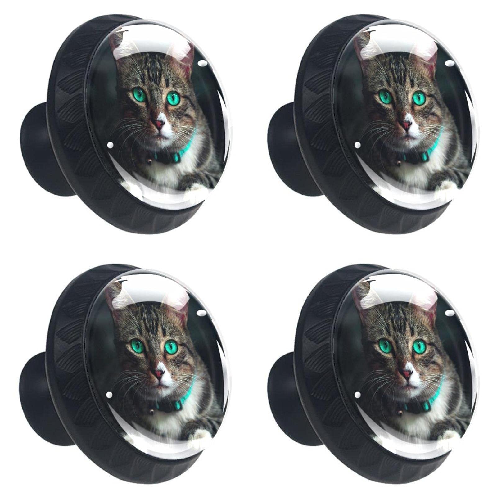 Poignées de meuble chat cristal pour remplacer les boutons de tiroir usés d'une commode