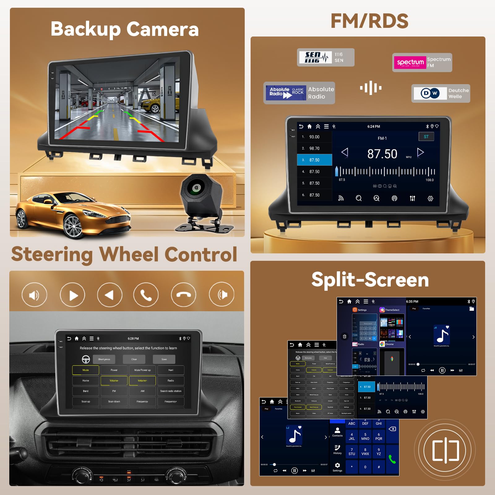 Android 15 Autoradio für FIAT Scudo 2024 10 Zoll Wireless CarPlay