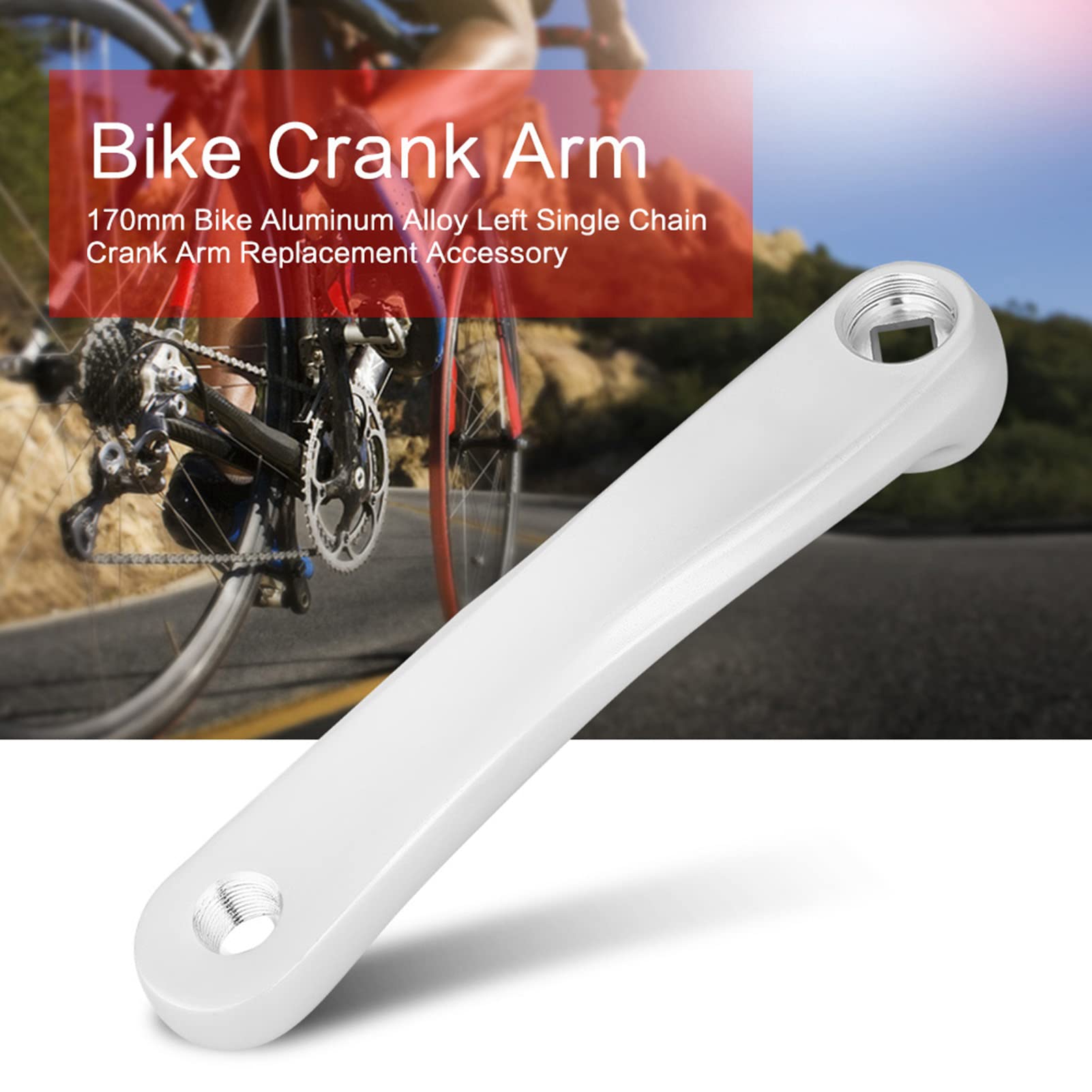 SURIEEN Pedivella sinistra da 170 mm, in lega di alluminio, ricambio per mountain bike e bici da strada (foro quadrato/rombico