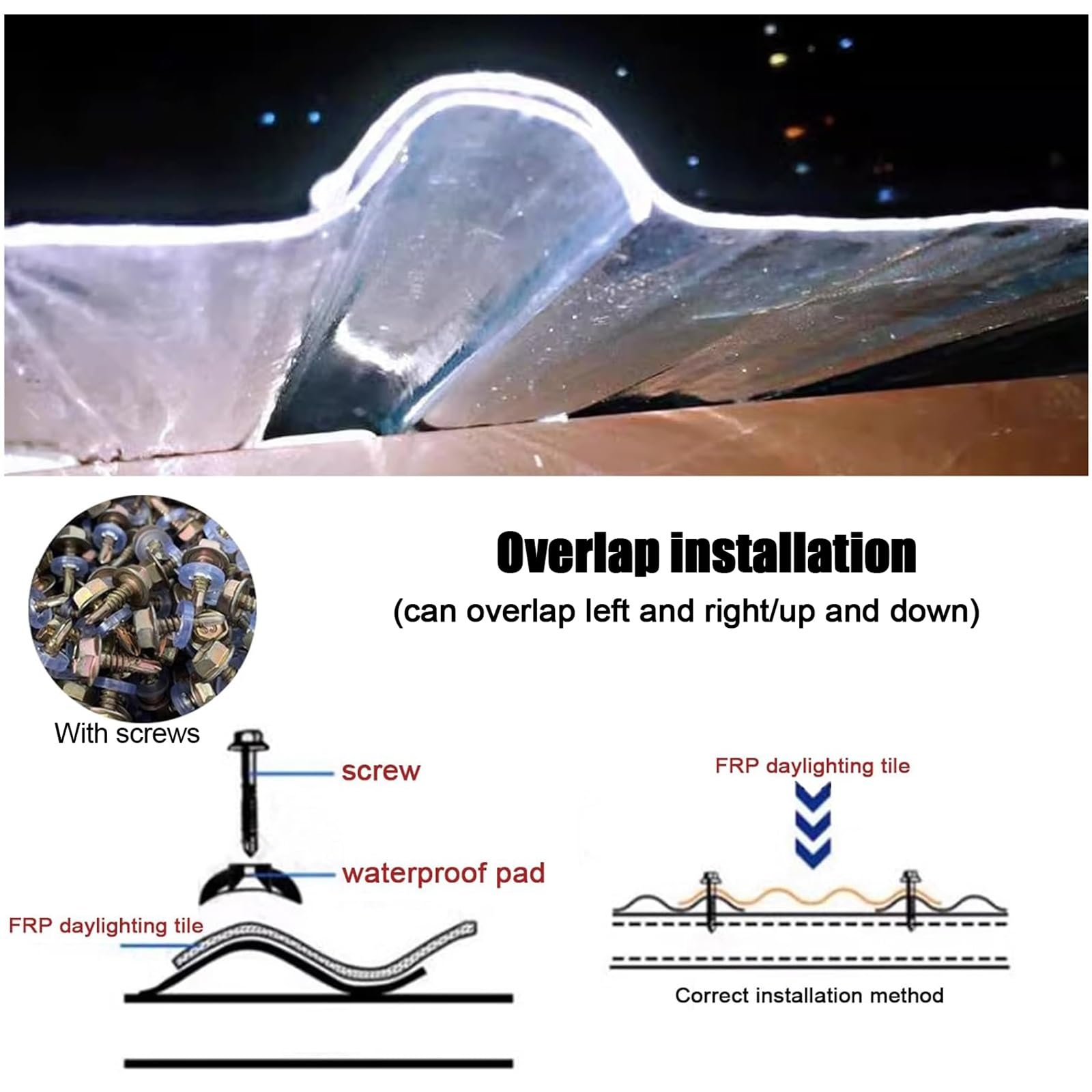 QWEASDF Paneles for Tejado de Alta Resistencia, Placa Ondulada Anti-UV, Chapas Perfiladas Techo Impermeable, FRP, Techo Cobertizo for Exteriores, Chapa Tejado(3pcs,0.9 * 0.6m/35 * 24in)
