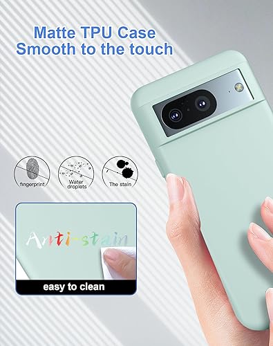 Miniatura 2 de Foluu Funda de silicona para Google Pixel 8, Pixel 8 - Funda protectora de goma de gel líquido con forro de microfibra suave, funda protectora