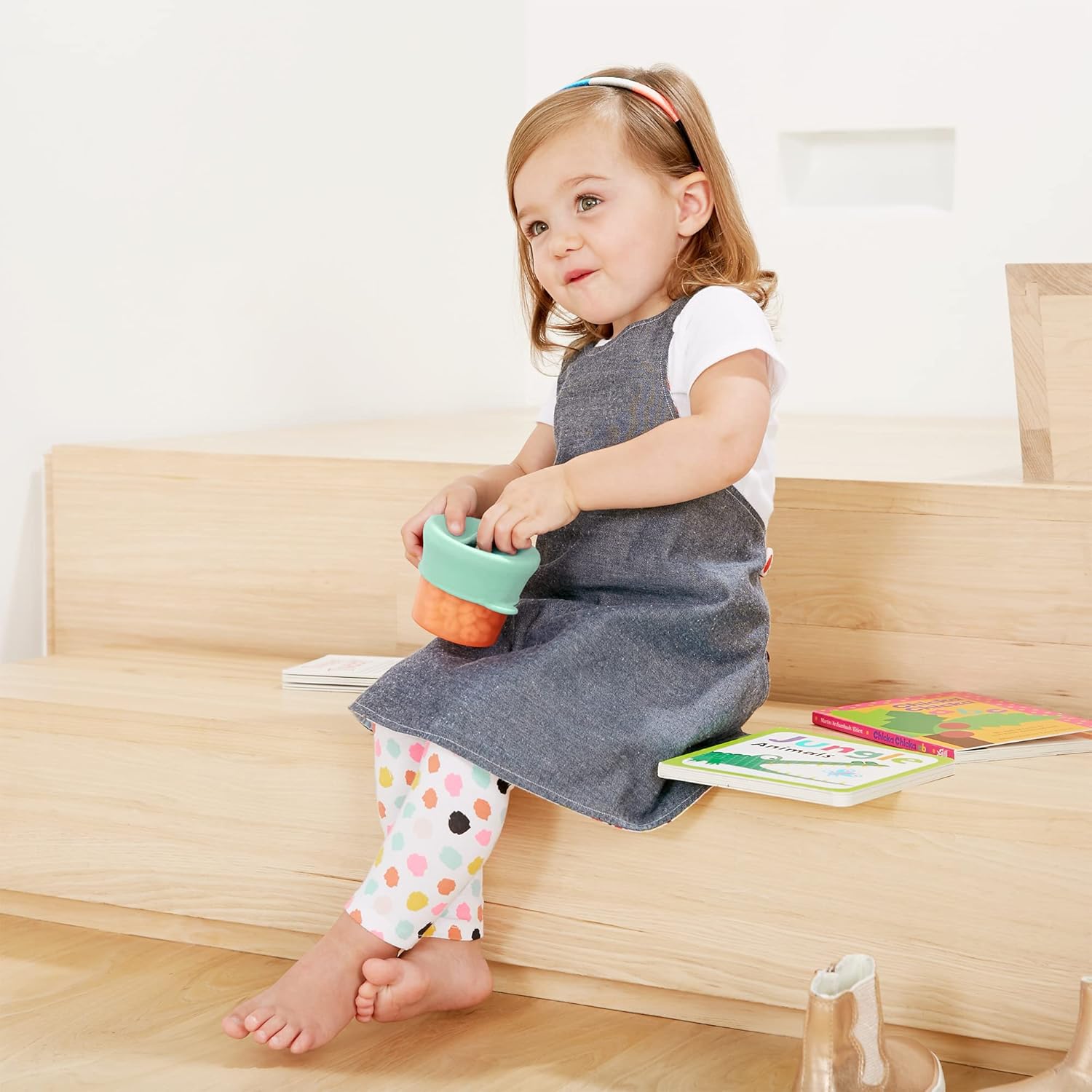 Boon Snug Toddler Snack Containers with Lids - Includes 2 Lids and 2 Baby and Toddler Spill Proof Cups for Snacks - Toddler Snack Cups for Home and Travel Essentials - Pink and Blue - Image 4