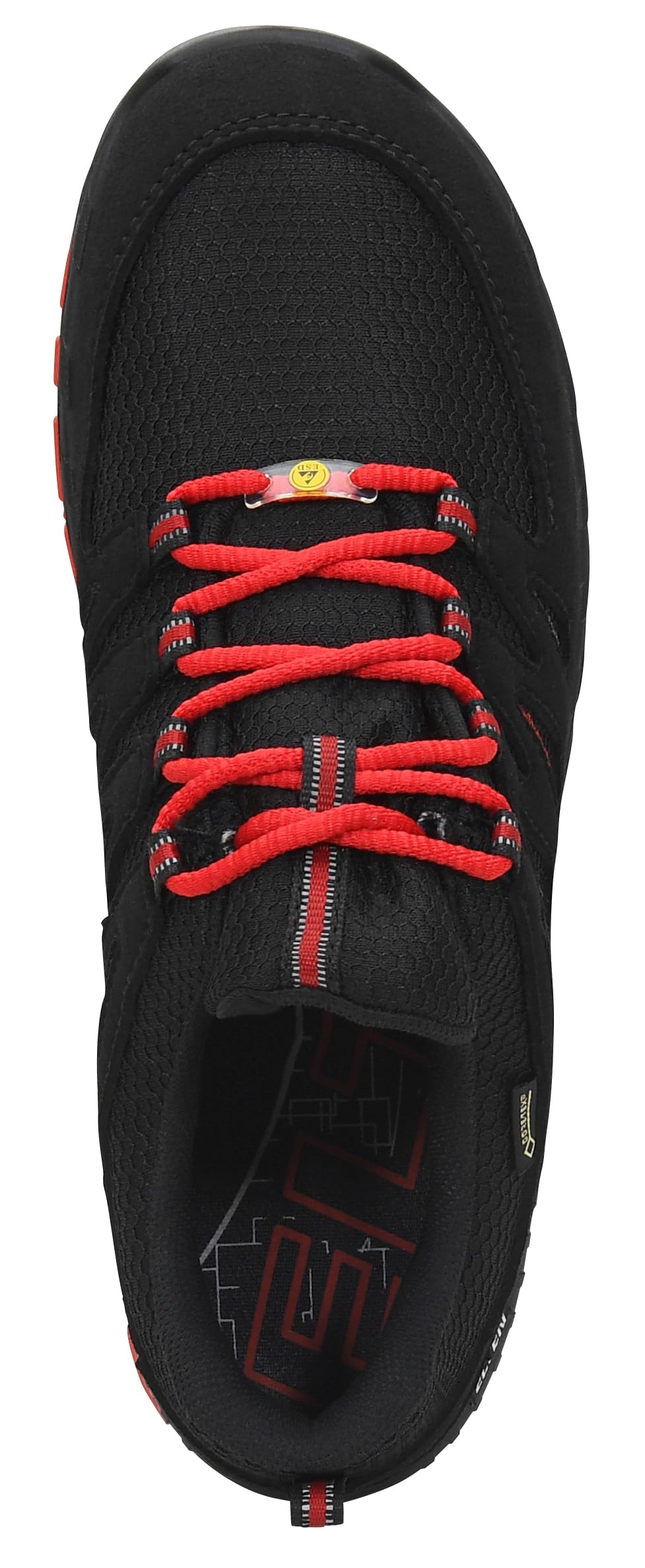 ELTEN Maddox GTX W Black-red Low ESD S3S WR | Sicherheitsschuhe für Damen & Herren, GORE-TEX, Stahlkappe, leicht, atmungsaktiv