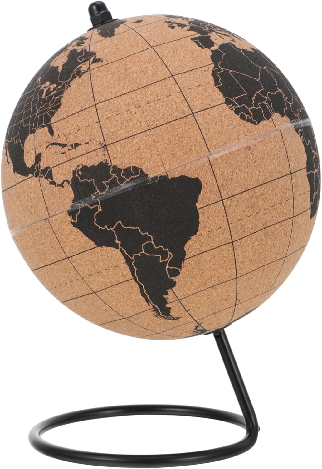 Decorative Cork World Globe for Office Desktop Premium Tabletop Ornament for Travel Planning Business Brainstorming and Learning Tool