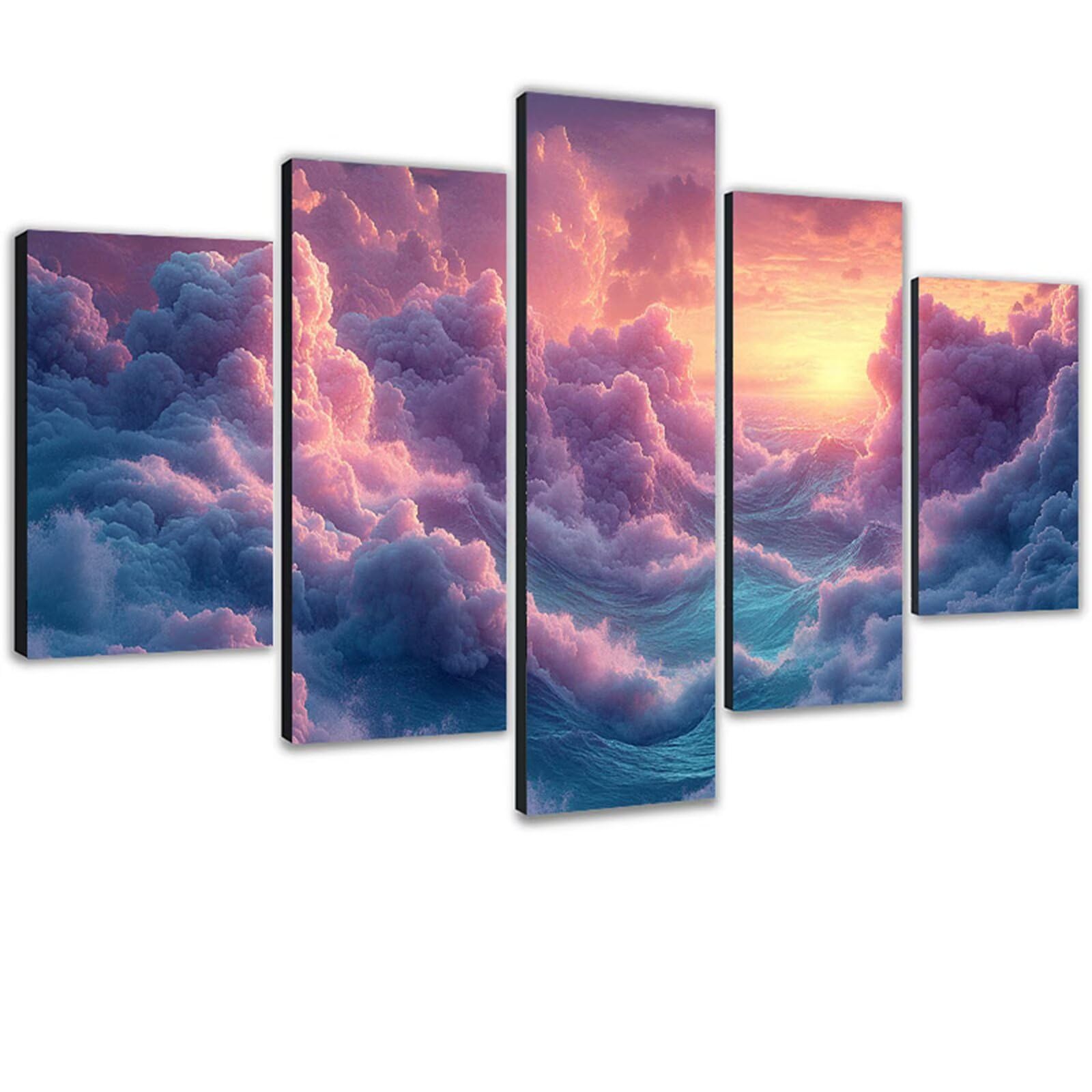 Diamentowe malowanie dla dorosłych duży format 5 sztuk 125 x 250 cm chmura diamentowy obraz krajobraz 5D diamentowe obrazy Embroidery kreatywne hobby pełny zestaw dla dorosłych do dekoracji sypialni