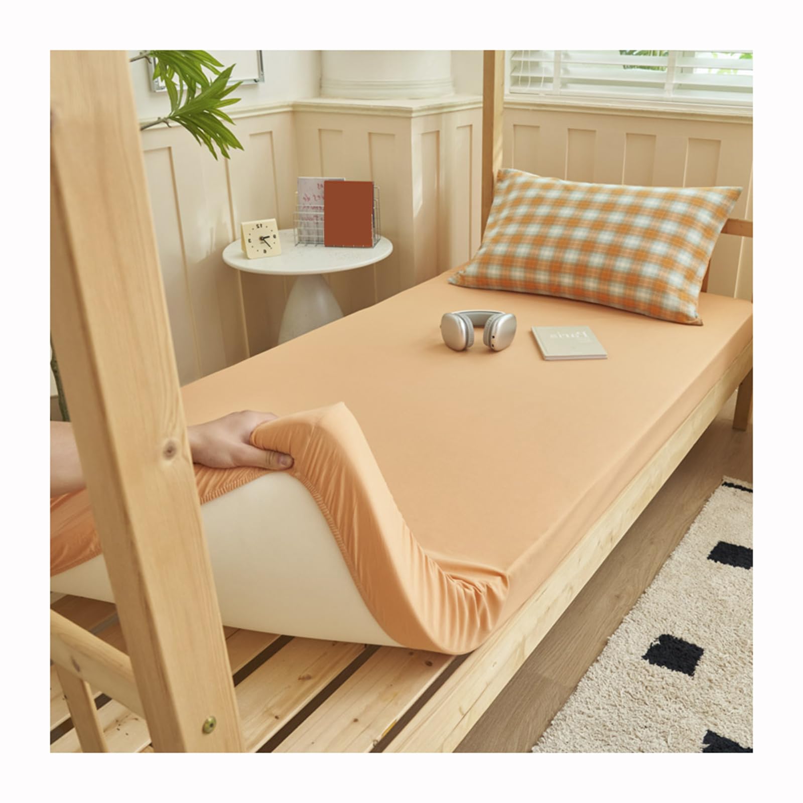 Mswborml E Super Soft Futon Floor Mattress Cover With Lastic Band, 100% Cotton Mattress Cover For Japanes Tatami All-Inclusiv Traditional Futon Mattress Protector, No Mattress,,90X200cm/35X79in