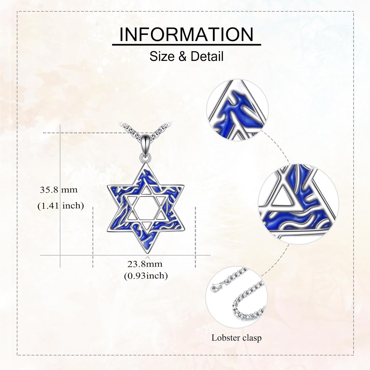 Star of David Necklace Sterling Silver Jewish Star Pendant Necklace Jewish Jewelry Gifts for Women Men - Image 4