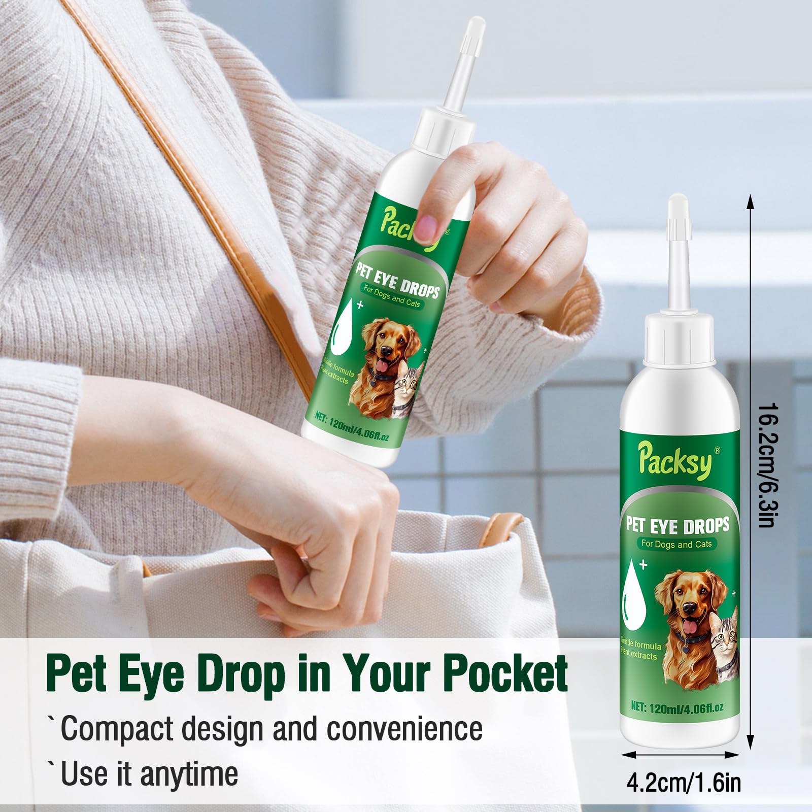120ml/4.06fl oz Pet Eye Drops for Dogs and Cats,Solution for Redness,Itching and Tear Stains,Fast-Acting,Safe for All Breeds and Sizes — Amazon image 7