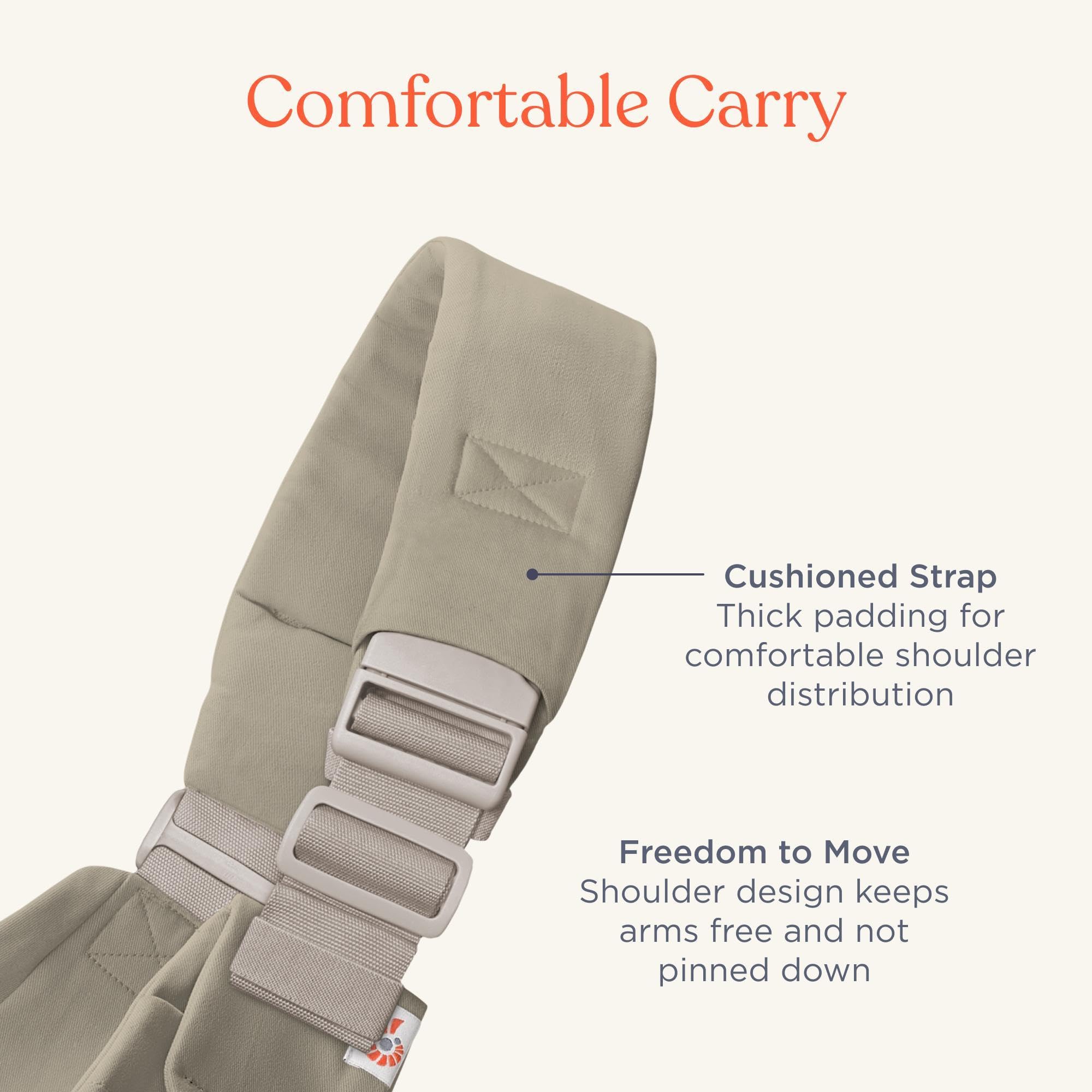 Mochila portabebés Ergobaby Upsie Sling, mochila ergonómica para bebés y niños pequeños a partir de 6 meses (7,7-20,4 kg), cambio espontáneo entre caminar y ser llevado en brazos, Soft Olive — view 4