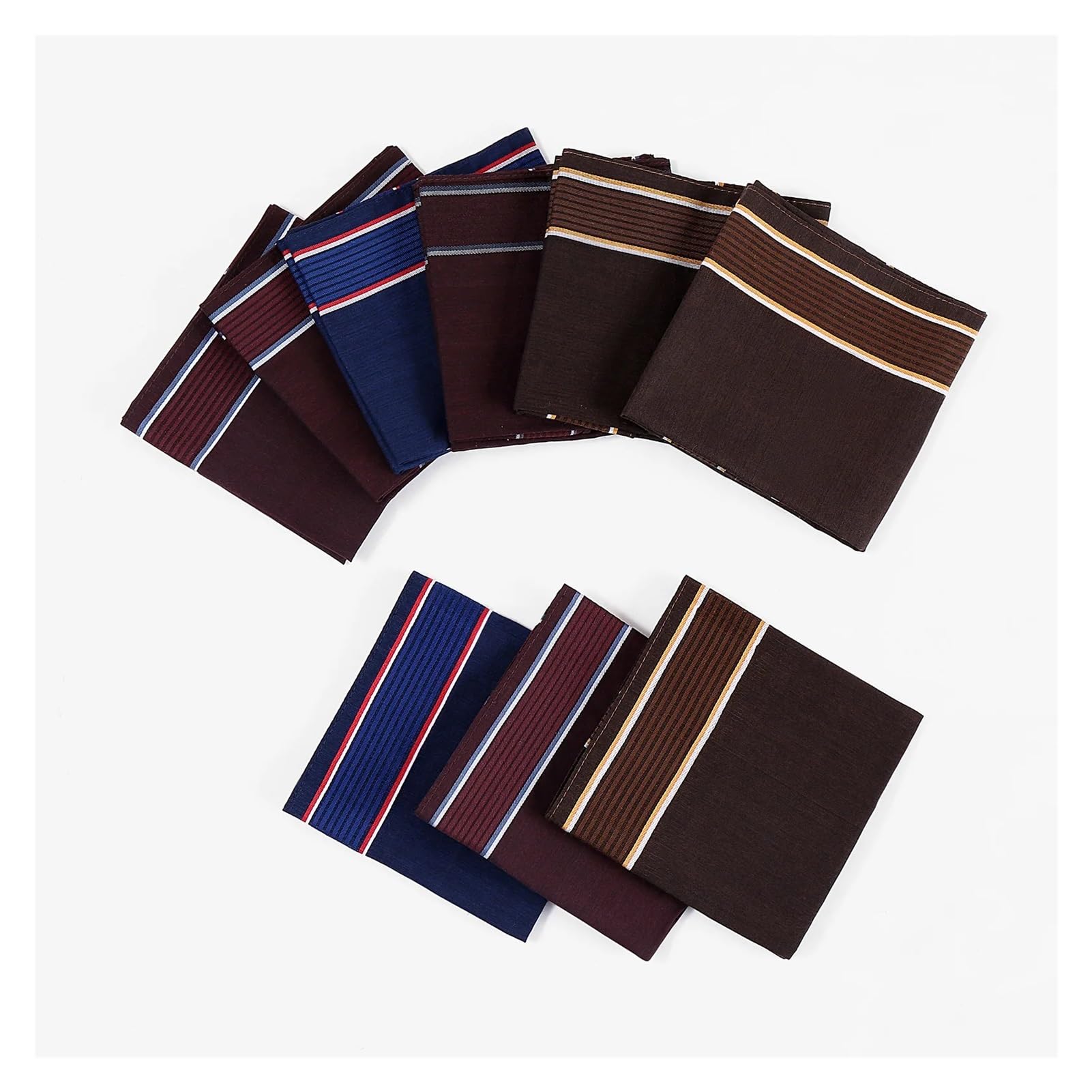 Taschentücher Herren 6/12 Stück Herren-Taschentuch, Baumwolle, quadratisch, gewebt, gemischt, kariert, dunkel-Mehrfarbig, Gentleman-Tasche (Color : 29-12pcs)
