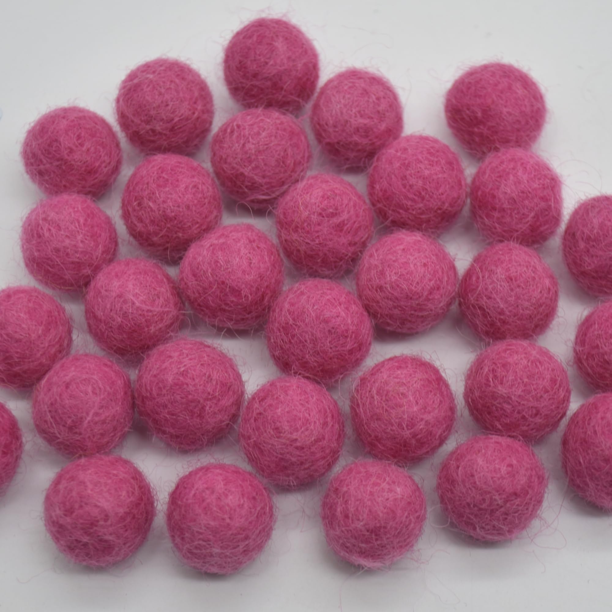 Oriental Direct based in West Yorkshire 100% Wool Felt Balls - 1.5cm - 25 Felt Balls - Ruby Pink