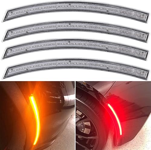 NJSBYL Lentes transparentes ámbarrojo Chevy Corvette C7 LED delantera trasera lateral lámparas de marcador para 2014-2019 Corvette C7 LED kits de