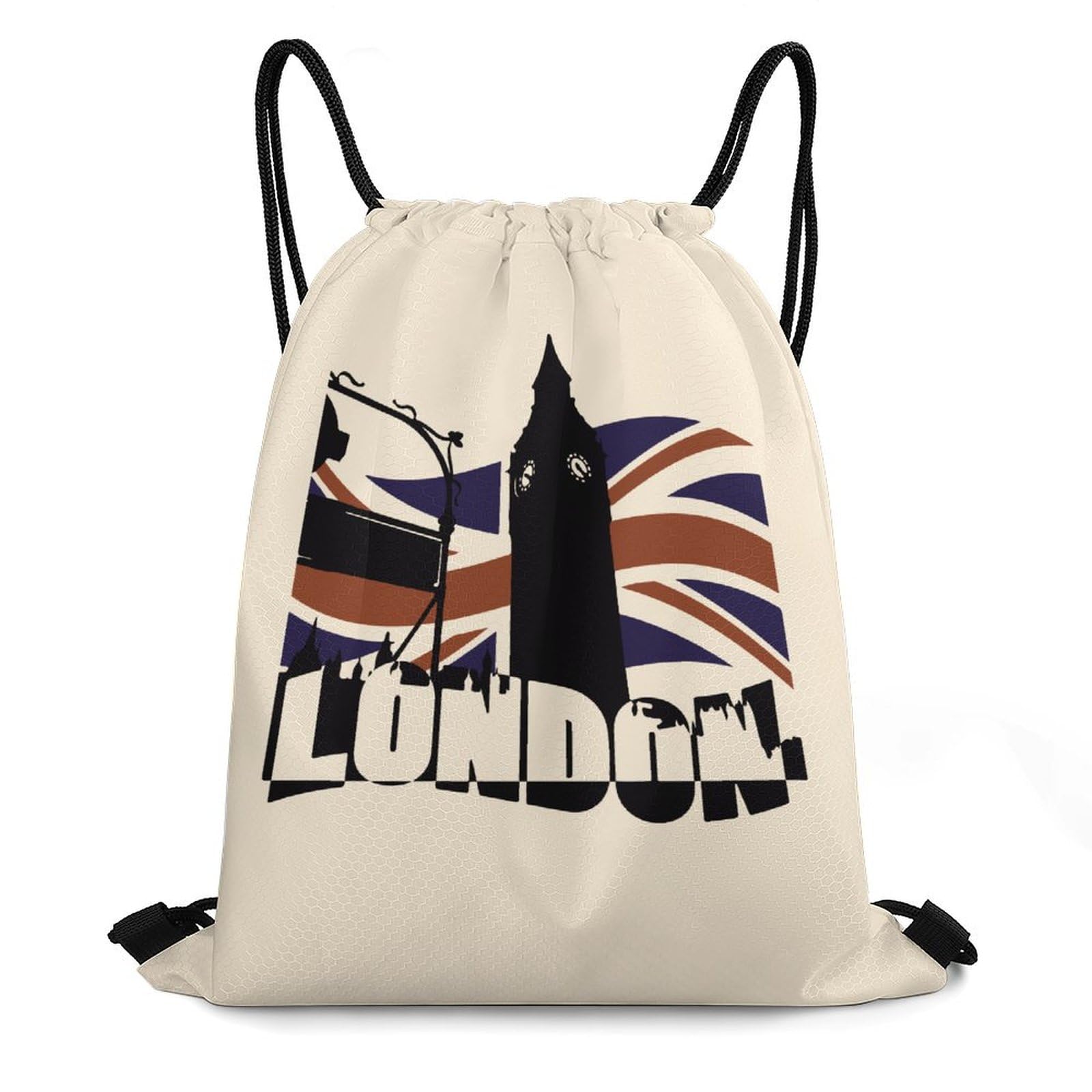 London UK Flag Drawstring Backpack Durable Sport Gym Bags Daypack for Men Women 35 * 42cm