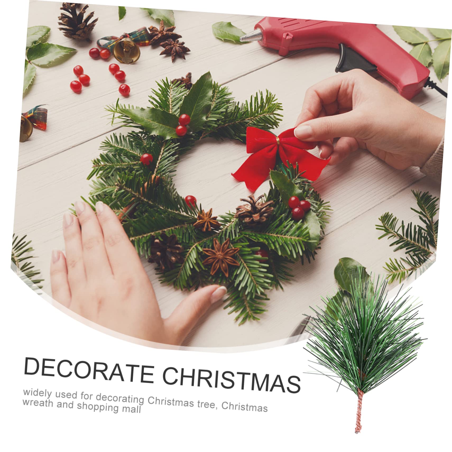 24 Rami Di Pino Artificiale Con Bacche Rosse - Decorazione Natalizia Per Centrotavola E Ghirlande - Foto 5