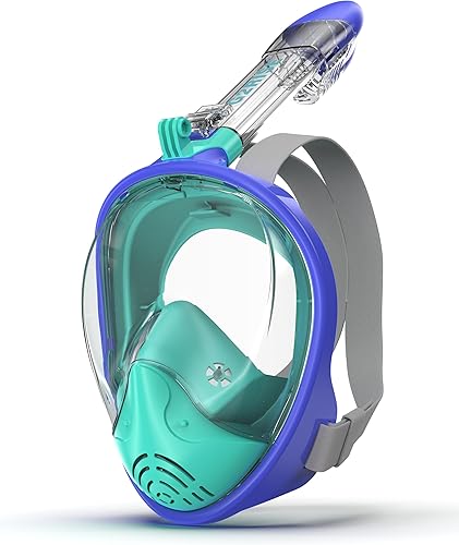Miniatura 14 de G2RISE Máscara de esnórquel de cara completa para adultos, conjunto de equipo de esnórquel para niños con soporte de cámara desmontable, respiración
