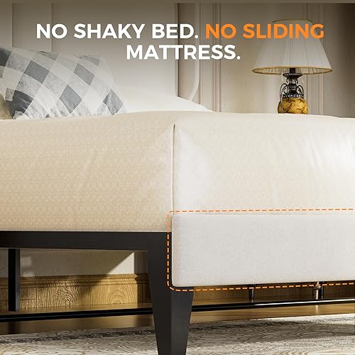 Miniatura 7 de GTPLAYER Base de cama tamaño King, base de cama tapizada con cabecera alta USB tipo C con respaldo de alas, tela de terciopelo suave, no necesita