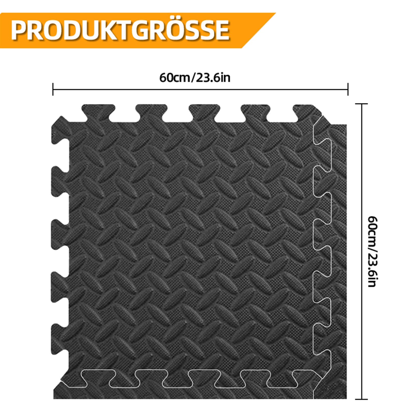 Bodenschutzmatte Puzzlematte 60x60 cm 24/48 Stücke Fitnessmatte Anti-Rutsch Unterlegmatte Trainingsmatte für Fitnessgeräte Heimstudio Garage