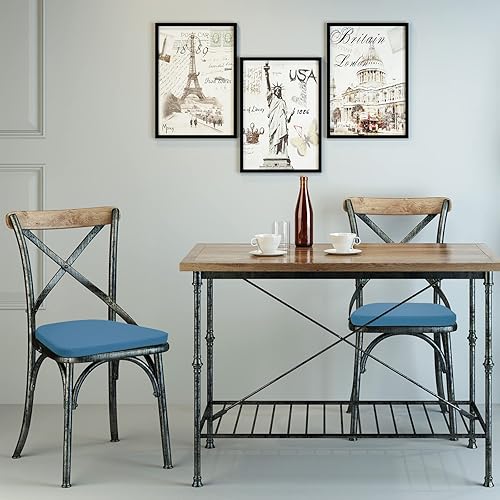 Miniatura 2 de BUYUE Cojín de metal para silla de 14 pulgadas con magnético, 1 unidad, piel sintética de lujo, impermeable, antideslizante, para cocina, cafetería,