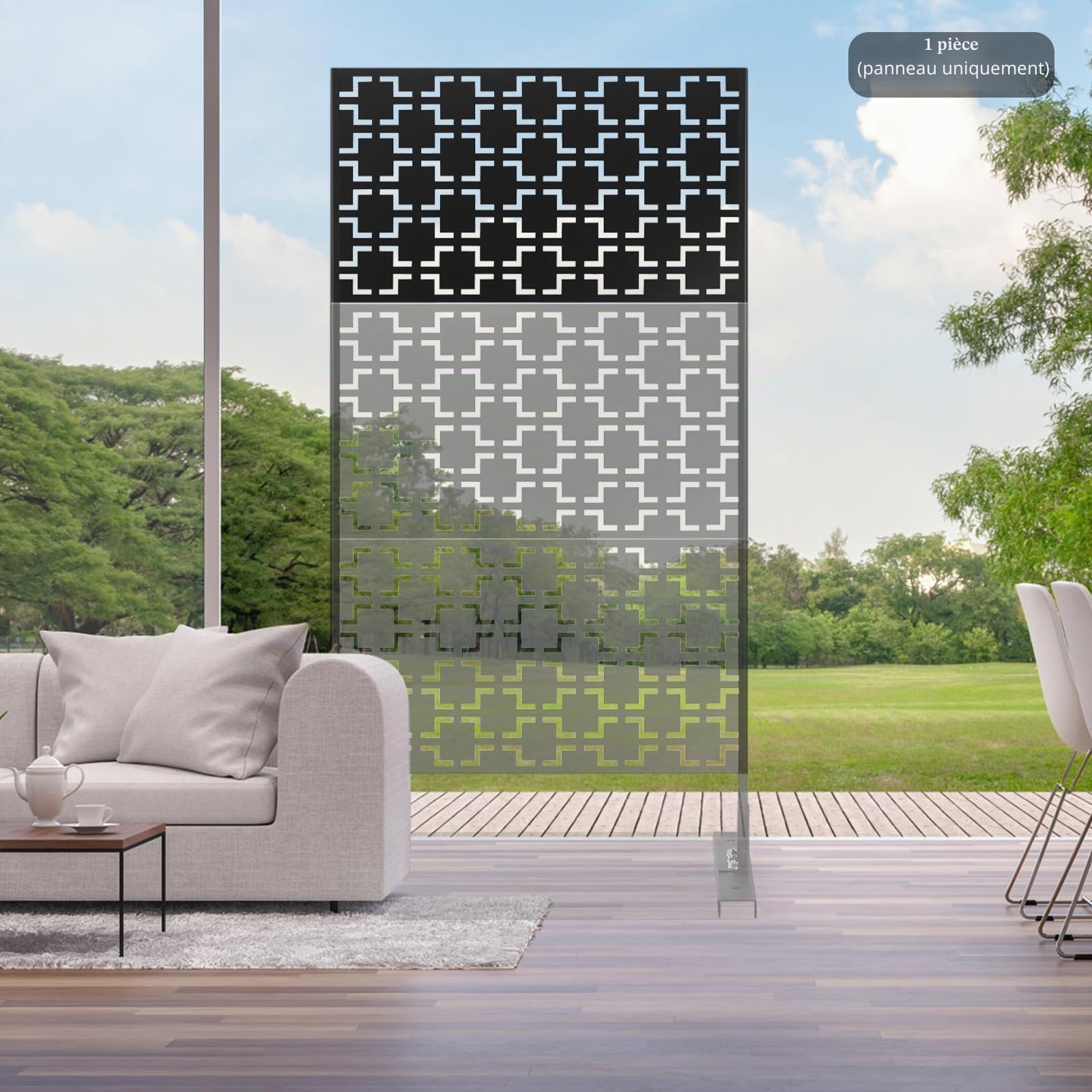 Panneau décoratif pour la confidentialité, paravent pour intérieur et extérieur, cloison, 60 x 117 cm, séparateur creux en métal, pour terrasses décoratives (1, modèle B)