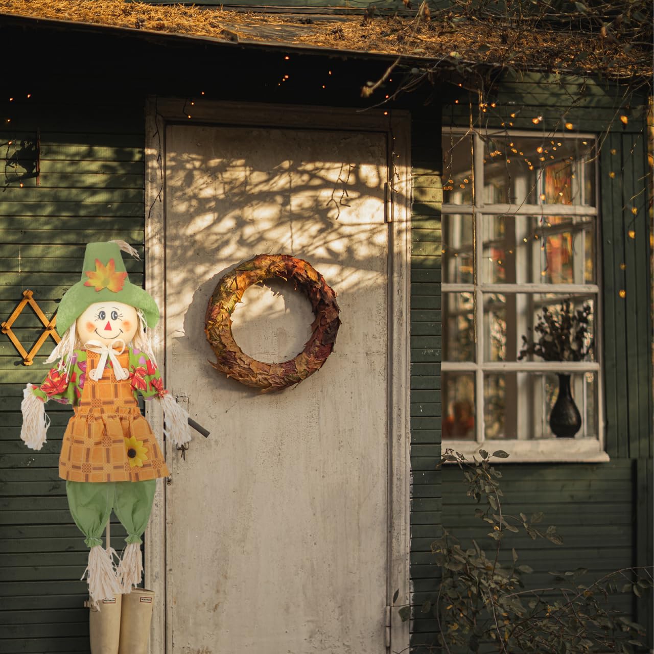 YARNOW Espantapájaros De Halloween para Jardín 26 Pulgadas Adorable Decoración Exterior para Fiesta De Acción De Gracias Patio Césped