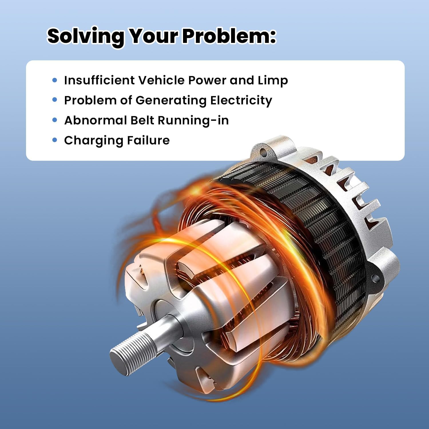 104210-6541, 104210-6540 New Alternator 12V 175A Compatible with Ford Escape 2013-2016 1.6L, Escape 2017-2019 1.5L, Transit Connect 2014-2016 1.6L, 6-Groove Clockwise, Part #: 12884, CJ5T10300DB