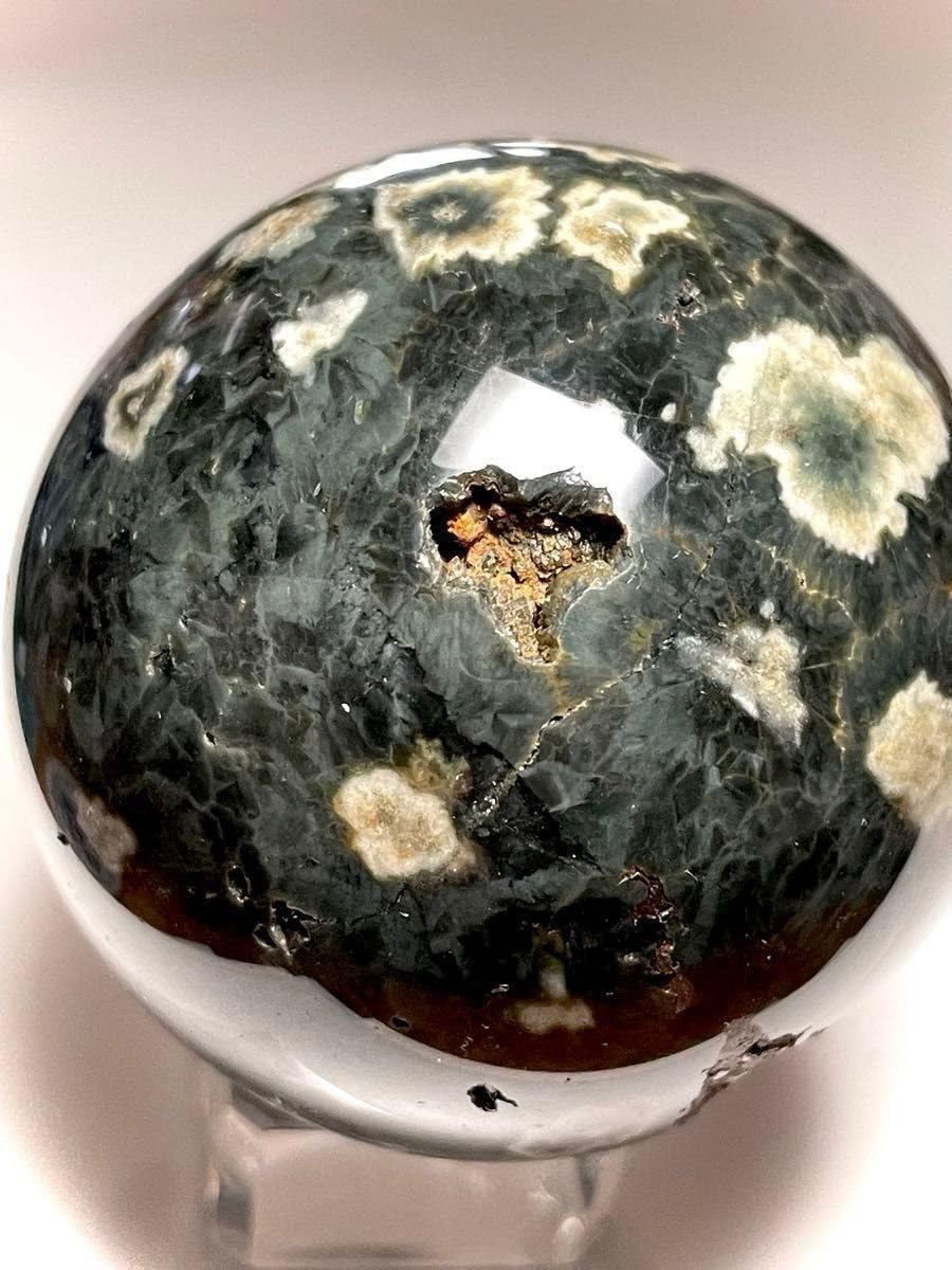 希少 ✴️ オーシャンジャスパー 丸玉 スフィア 天然石 パワーストーン オーシャンジャスパー スフィア11◇Ocean Jasper◇天然石・鉱物