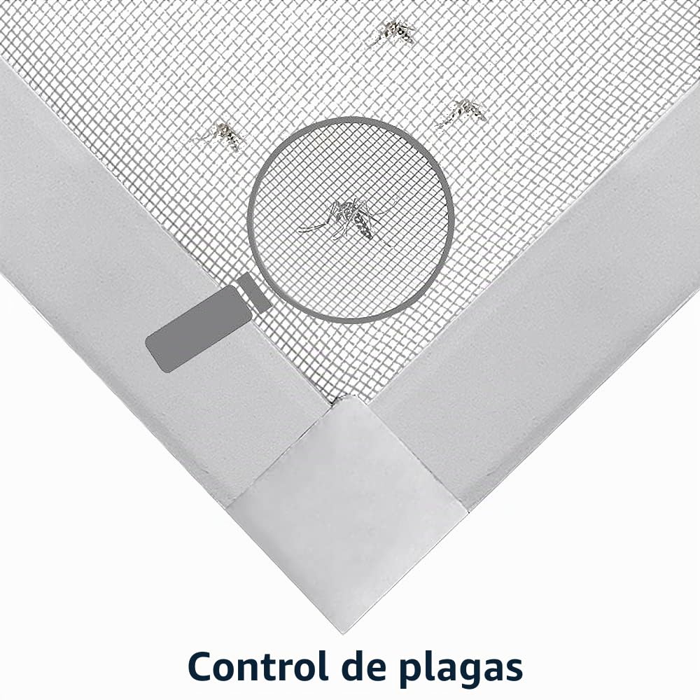YUENFONG Mosquitera para ventana, protección contra insectos, puertas mosquiteras, marco de aluminio, malla protectora contra moscas, sin taladrar ni atornillar (80 x 100 cm, blanco)