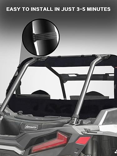 Miniatura 5 de Parabrisas trasero suave UTV - Ventana trasera Polaris RZR - Duradero, fácil de instalar, compatible con RZR XP 1000 y TURBO (2014-2023) - La