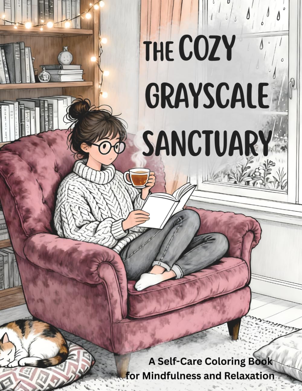 The Cozy Grayscale Sanctuary: A Self-Care Coloring Book for Mindfulness and Relaxation for Adults and Teens