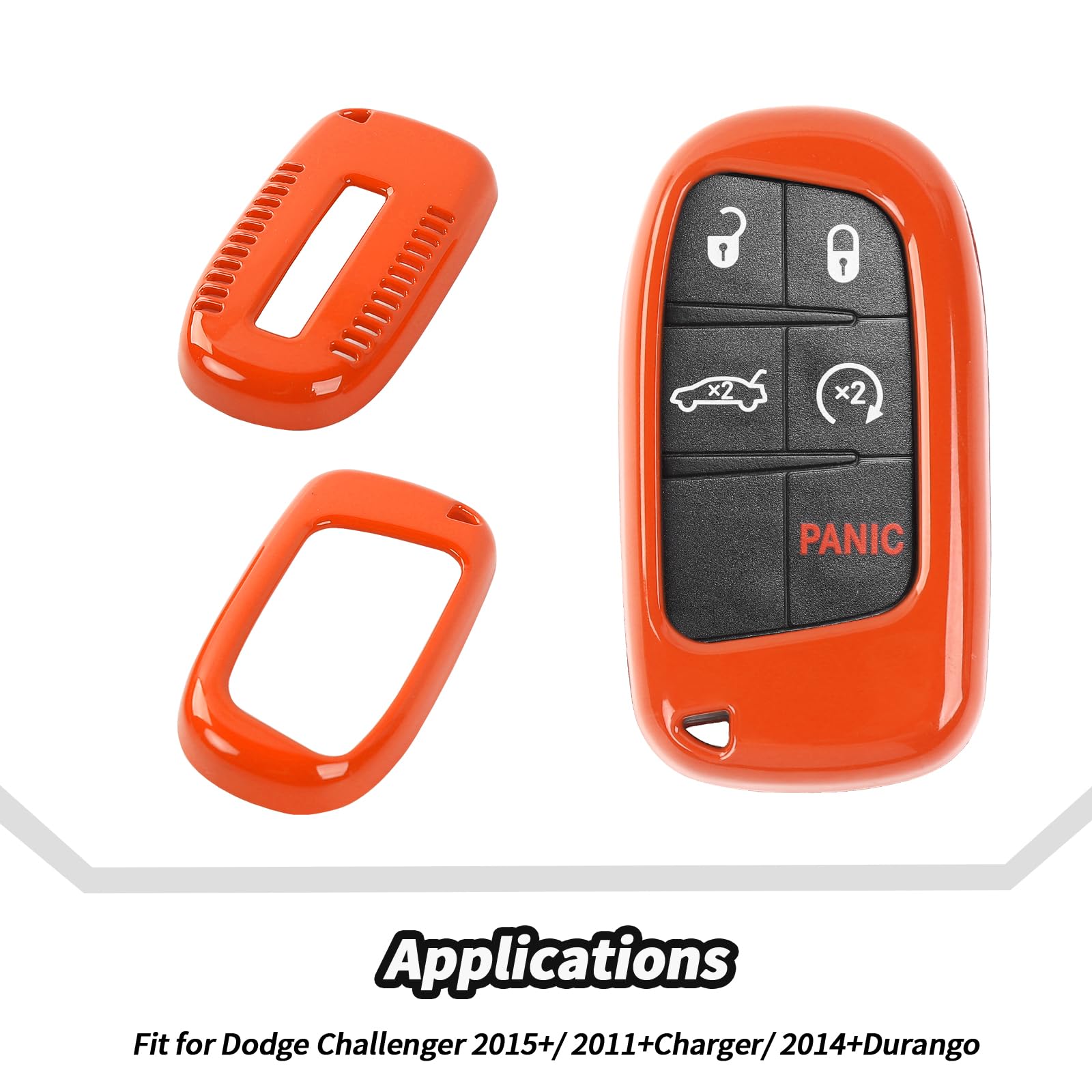 Amazon.com: JeCar Orange Key Fob Cover Fit for 2015+ Dodge