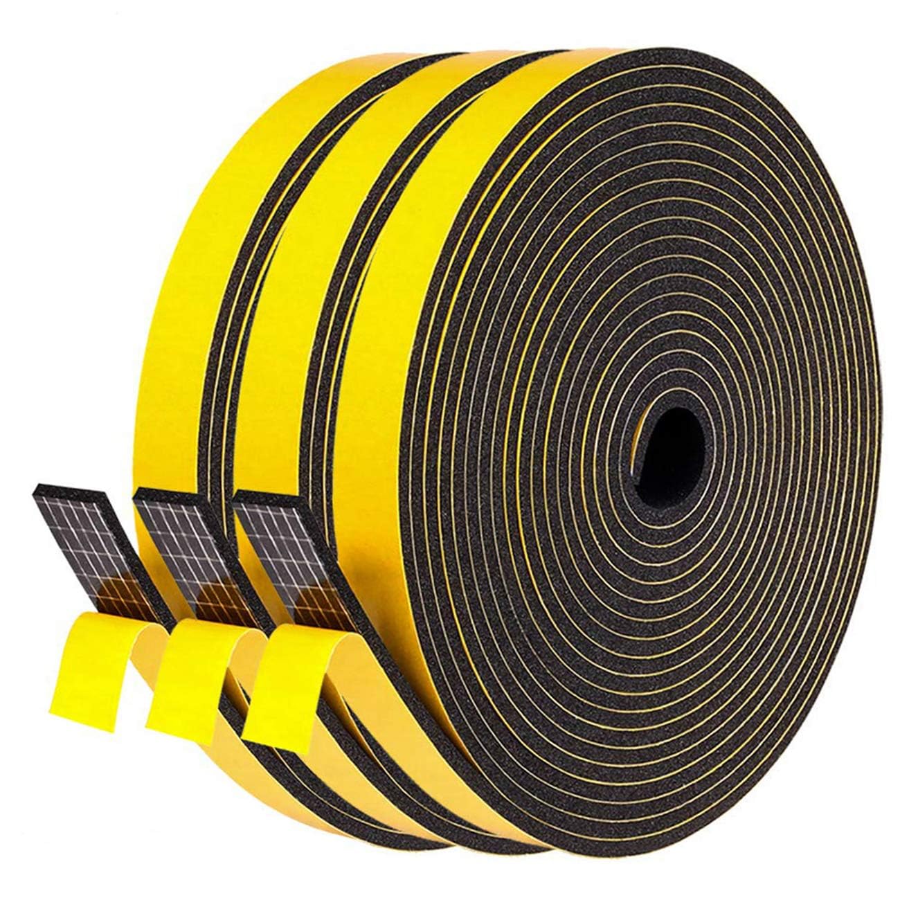 PATIKIL 5m/16.4ft Sealing Foam Tape, 5mm Wide 1mm Thick Single Sided Weather Stripping Door Seal Strip For Window Door Insulation Black - View #6