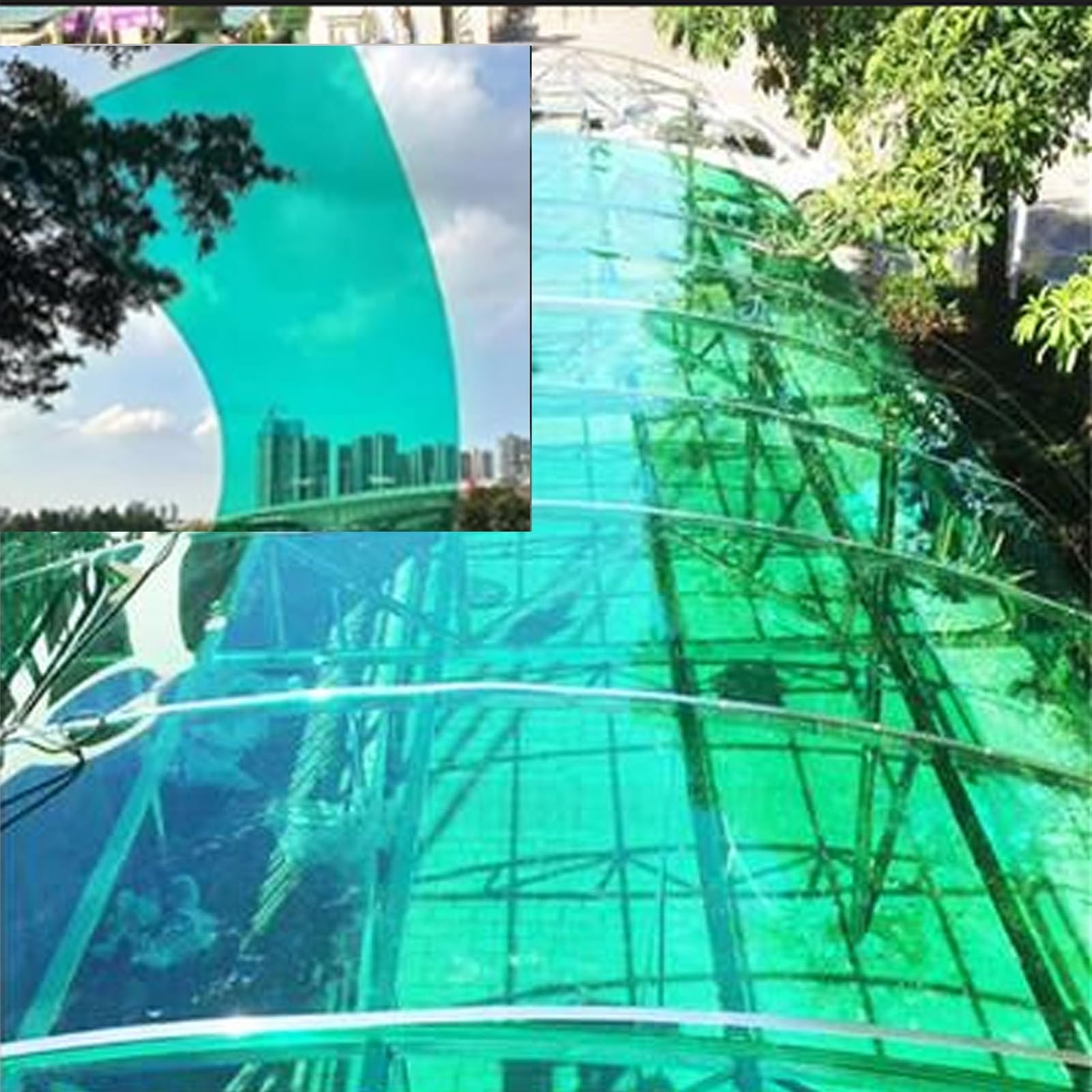 2mm Thick roof Skylight Panels, Polycarbonate Roofing Sheets, Transparent Acrylic Plastic Panels, PC Plastic Panels, Polycarbonate Sheets, Strong and not Easily Deformed.(Green,2.62x3.3ft)