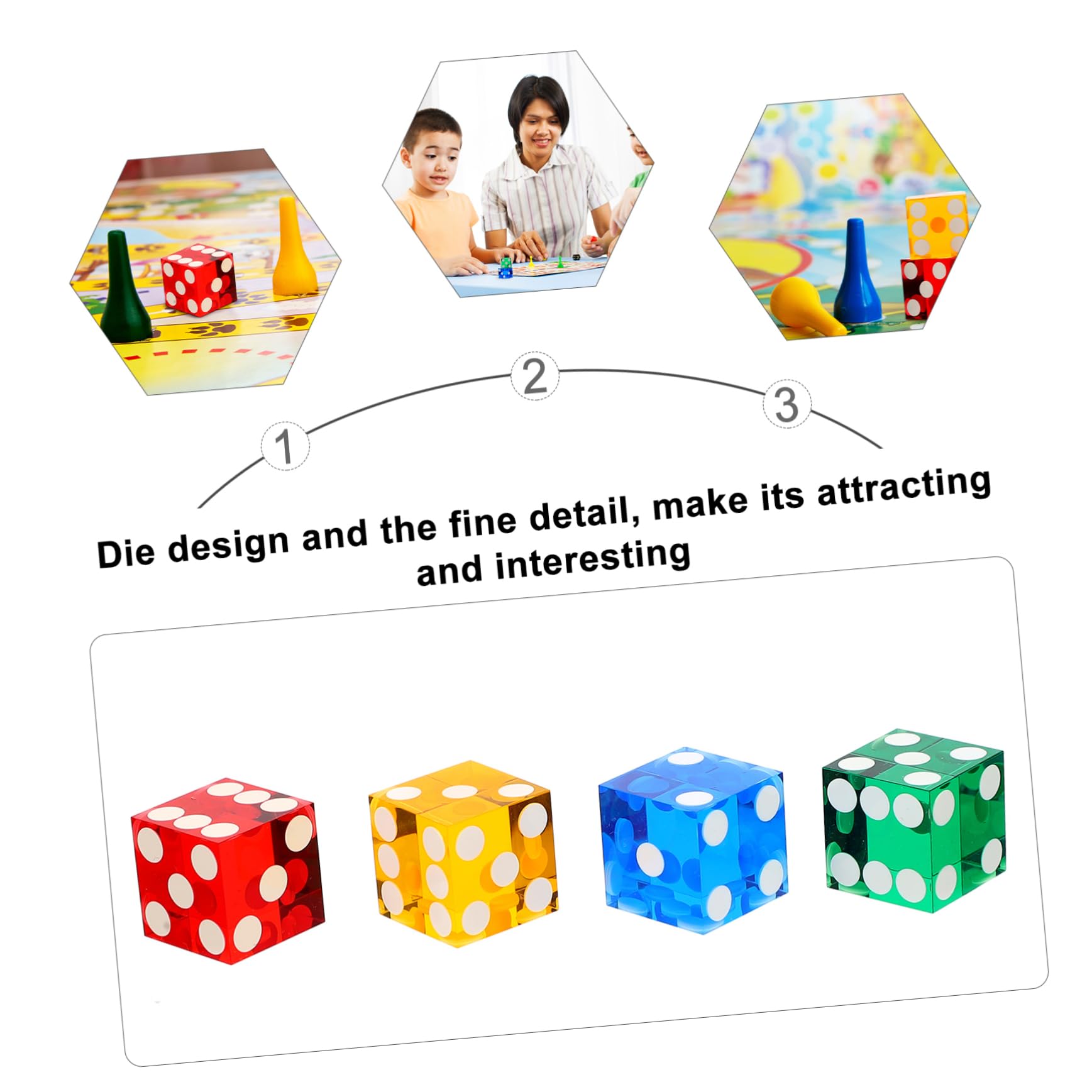 ibasenice 12stücke Präzisions-acrylwürfel Spielwürfel Für Partys Bunte Punktewürfel Mit Zufälliger Farbgestaltung Für Brettspiele Und Unterhaltung