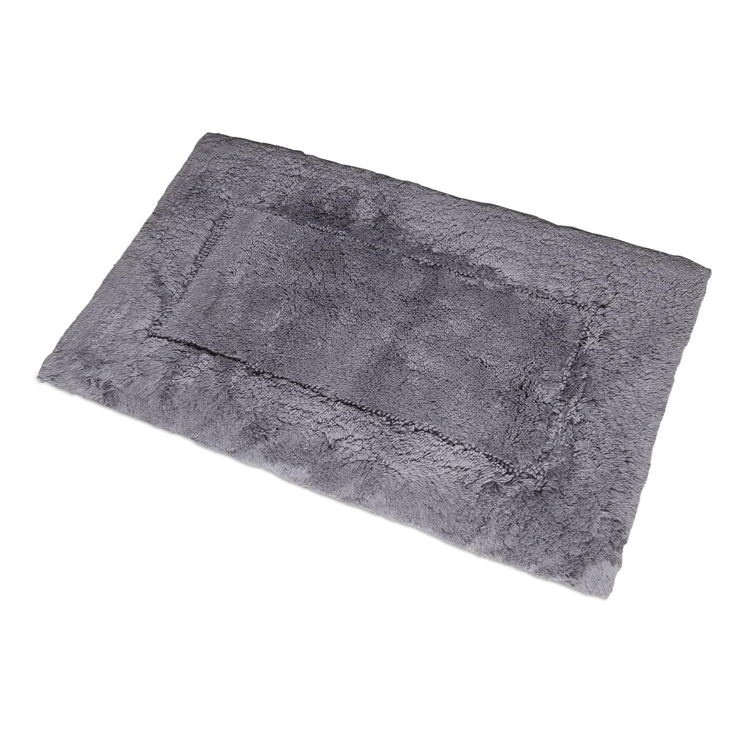 Spaces Premium Bath Mats Small for Hall, Bedroom & Living Room | Solid Design | Anti Skid | More Absorbent | Soft Feel | Hand Tufted | (2 x 2 ft, Grey)-image-43