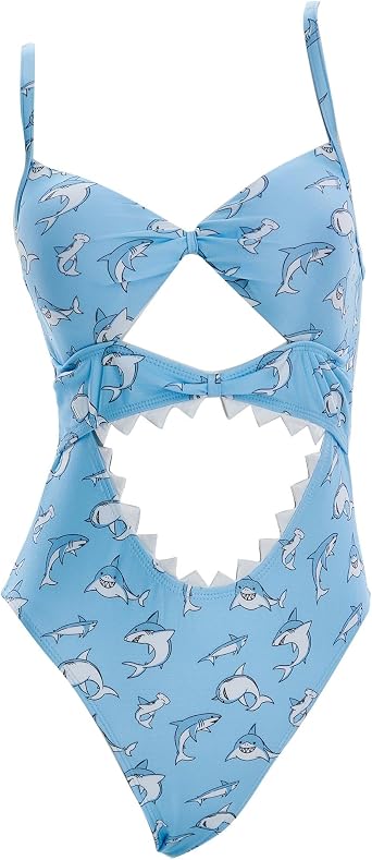 haikyuu Women Shark One Piece Swimsuit Kawaii Cute Swimsuit Cut Out Bathing Suit