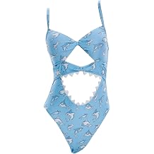 haikyuu Women Shark One Piece Swimsuit Kawaii Cute Swimsuit Cut Out Bathing Suit