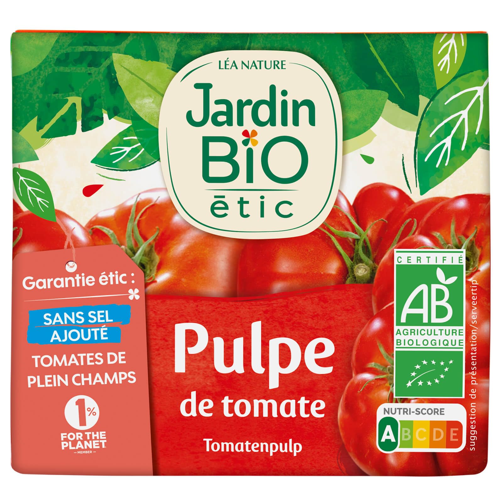 Jardin BIO étic - Pulpe de Tomate sans sel ajouté 500g