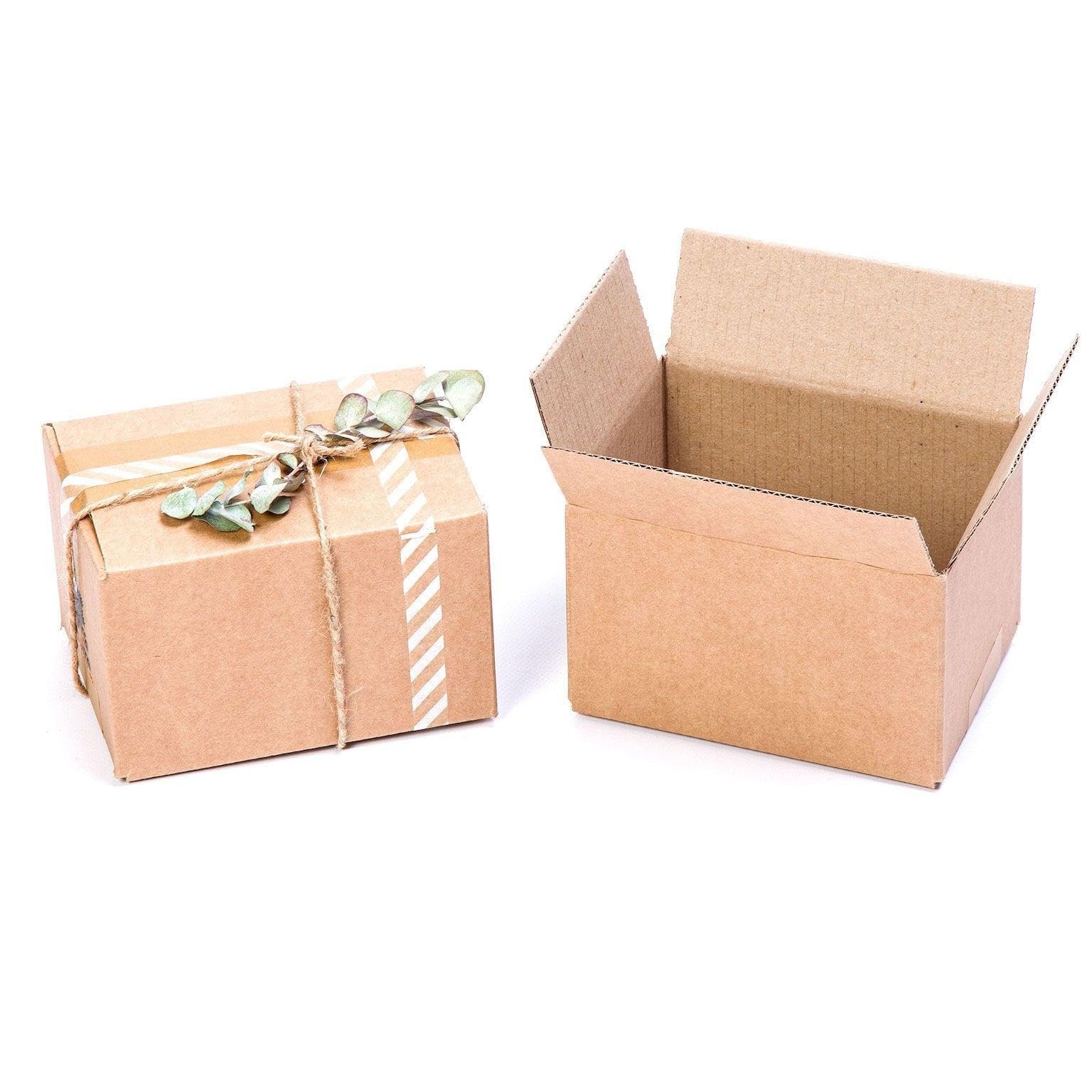 TELECAJAS | 30 Cajitas 160x115x102 mm Solapas Marrones Kraft para Envíos Venta Online y Correos Postales | Pack de 30 cajas