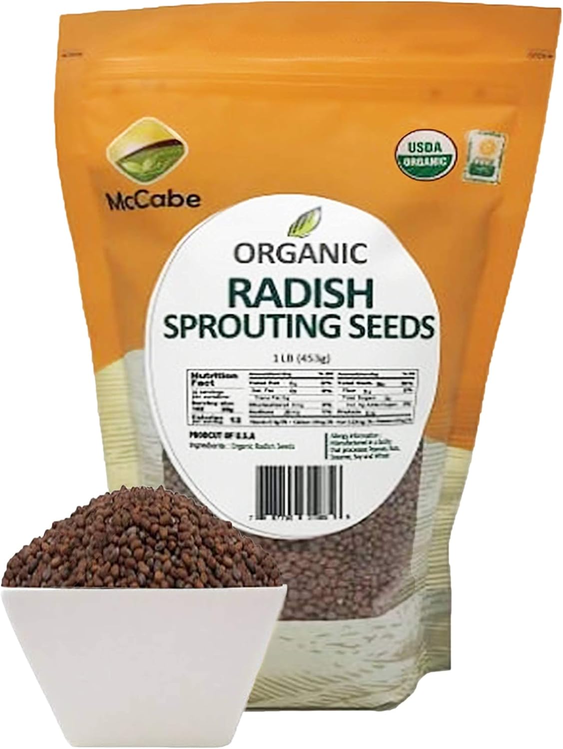 McCabe Organic Mung Bean Sprouting Seeds - Mung Bean Sprouting | Rich with Fiber & Minerals | USDA and CCOF Certified | Packed in USA | 1Lb
