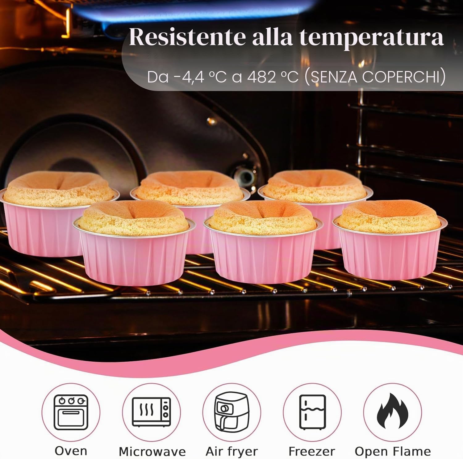 KAHEIGN 50 Pezzi Mini Teglie per Pane con Coperchi e Cucchiai, 150ml Pentole Rotonde in Foglio di Alluminio con Adesivo Sigillante per Pane Torta Nozze Compleanno Picnic Festa (Rosa Argento)