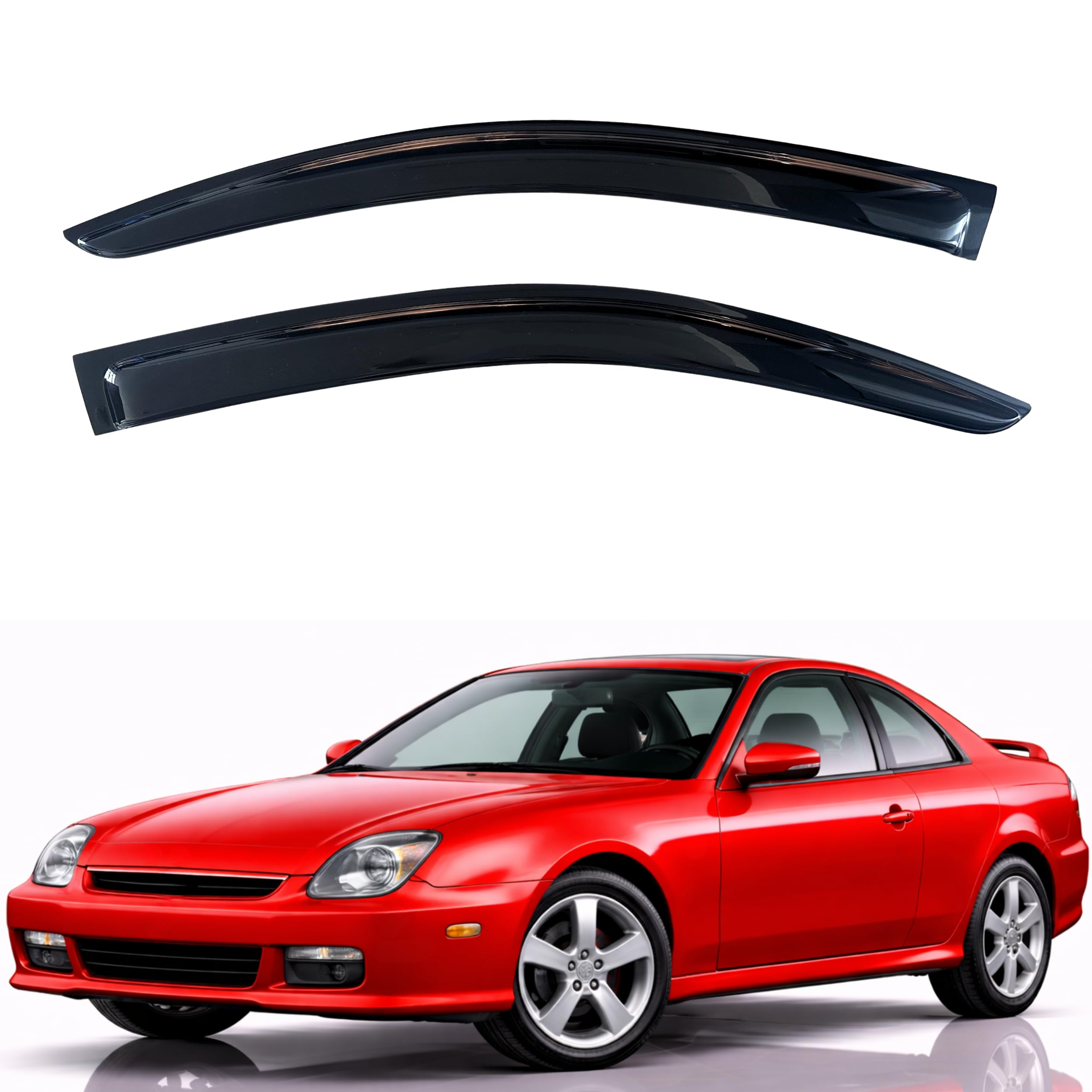 KPY Rain Guards Fit for 1997-2001 Honda Prelude, Out-Channel Window Visors Vent Wind Deflectors 2PC, Car Accessories for 97-01 Prelude