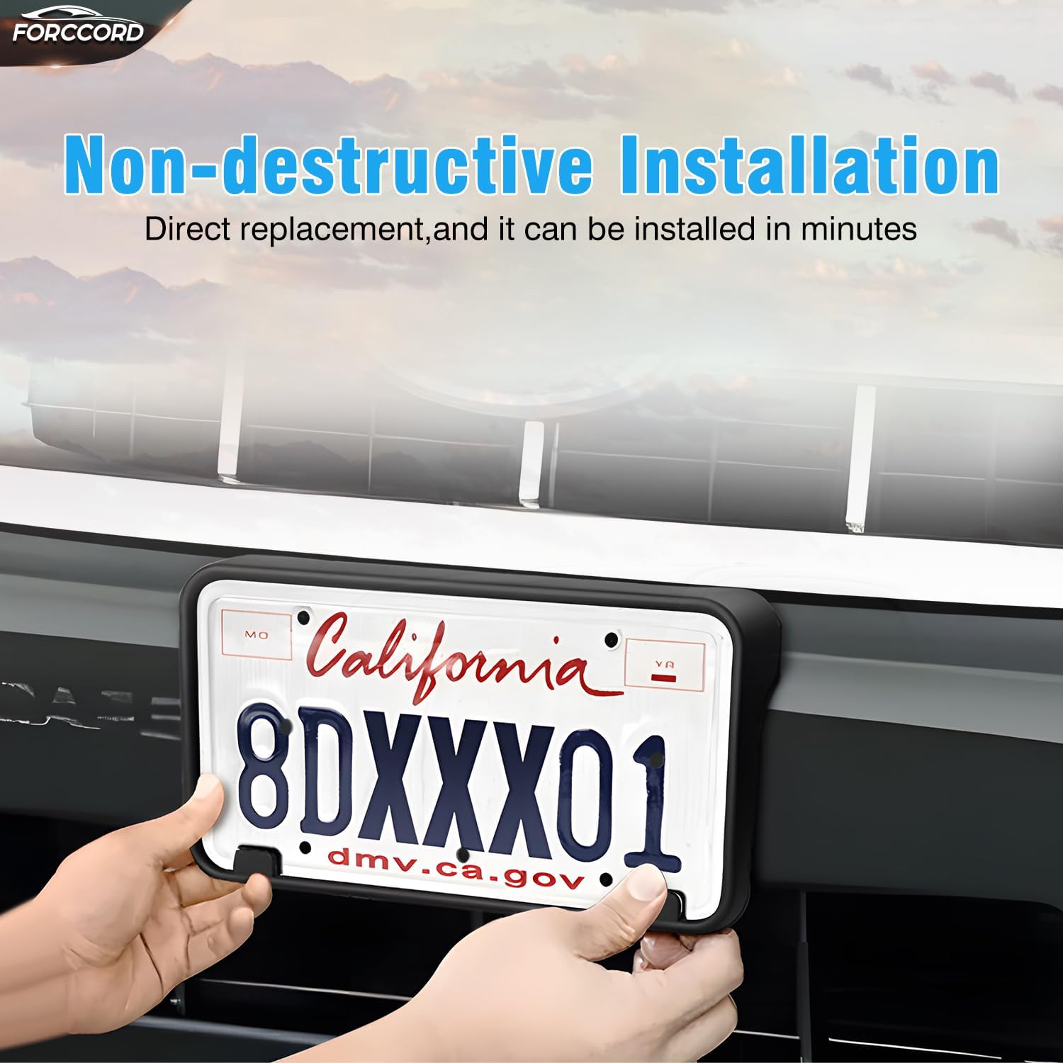 Custom Fit for License Plate Bracket Ford Escape 2012 2011 2010 2009 2008 Front License Plate Frame Black Car Accessories Replacement 8L8Z17A385AA 8L8Z-17A385-AA (Included Hybrid)