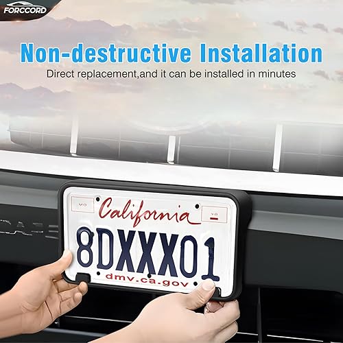 Miniatura 4 de Ajuste personalizado para soporte de placa de matrícula Ford Escape 2012 2011 2010 2009 2008 Marco de matrícula delantera negro Accesorios de