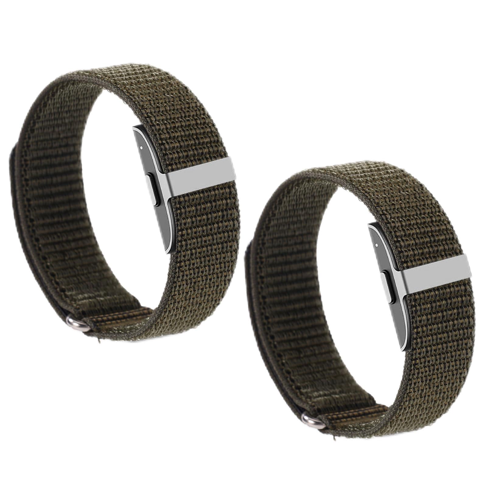 2pcs Band Replacement Strap for Hume Health Band Wrist Charger Bracelet, 26.8x2cm/10.55x0.79 Inch Breathable Visible Adjustable Nylon Loop Wristband for Sleeping Hiking Cycling Women Men Gift — view 9
